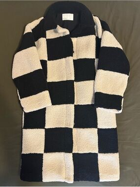 OAK + FORT Checkered Sherpa Coat | Small